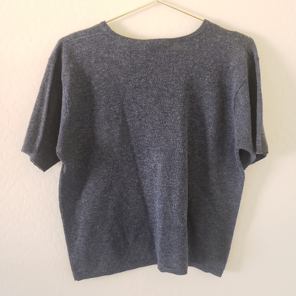 Vintage Erika Studio Short Sleeve Sweater Top L - Picture 6 of 7